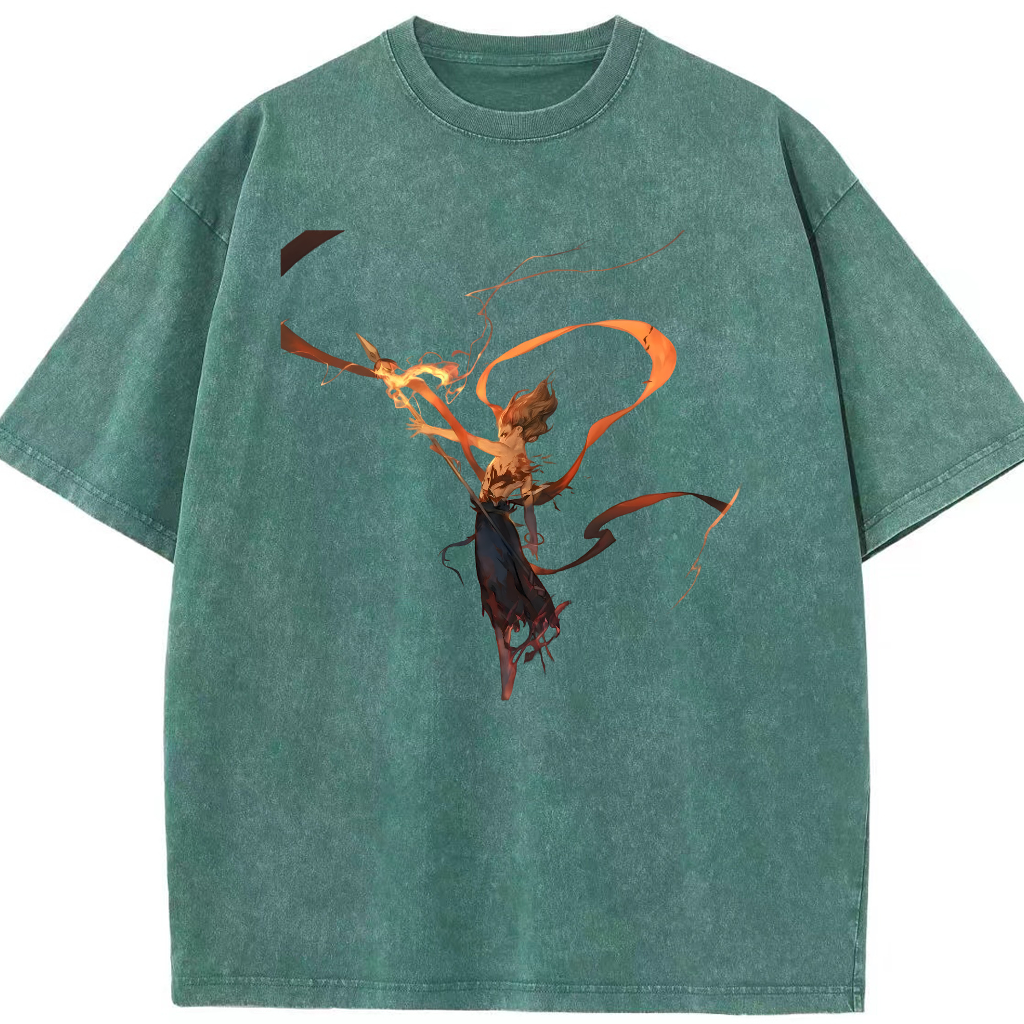 （画像用） Ne Zha 2 ナタ 魔童の大暴れ 綿100% ヴィンテージ風 半袖Tシャツ（フロントプリント）